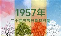 1957年二十四节气表：1957年二十四节气日期及时间表（含农历）